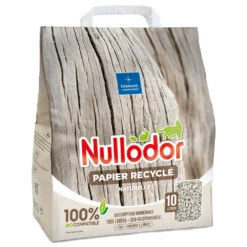 2x10l Nullodor Kattenbakvulling Papier Recyclé Kat