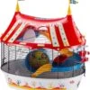 Ferplast Kooi Circus Fun – Hamsterkooi – Wit/Rood – 49,5 X 34 X 42,5 Cm
