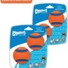 Chuckit! Ultra Ball M – Honden Speelgoed – Hondenbal- Drijft Op Water – Stuitert – Veilig Voor Gebit – Honden Bal – Ideaal Met De Ballenwerper – Ø 6cm – Oranje/Blauw – Hondenspeeltjes- 4-Pack