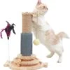 Kattenspeeltje Roltrainer, Kattenspeelbal Met Krabpaal, 2-niveau Draaitafel Kattenspeelgoed, Interactief Fun Tracks-rolspeelgoed Voor Katten