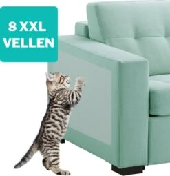 Agellic Anti Krab Krabschade Bescherming Kat En Hond – 8 XXL Vellen – Zonder Punaises – Tegen Krabben – Bankbescherming – Meubelbescherming – Krabpaal – Anti Scratch – 43.2 X 30.5cm – Transparant