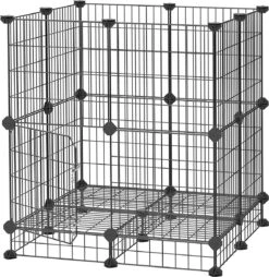 ZAZA Home Metalen Gaaskooi Voor Kleine Dieren, Twee Lagen Uitbreidbaar Kooi Met Accessoires