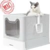 Automatische Kattenbak – Kattenbak Zelfreinigend – Lade Met Schep – Opvouwbaar – Wit/Grijs -Huisdierproducten 1190x1200 1
