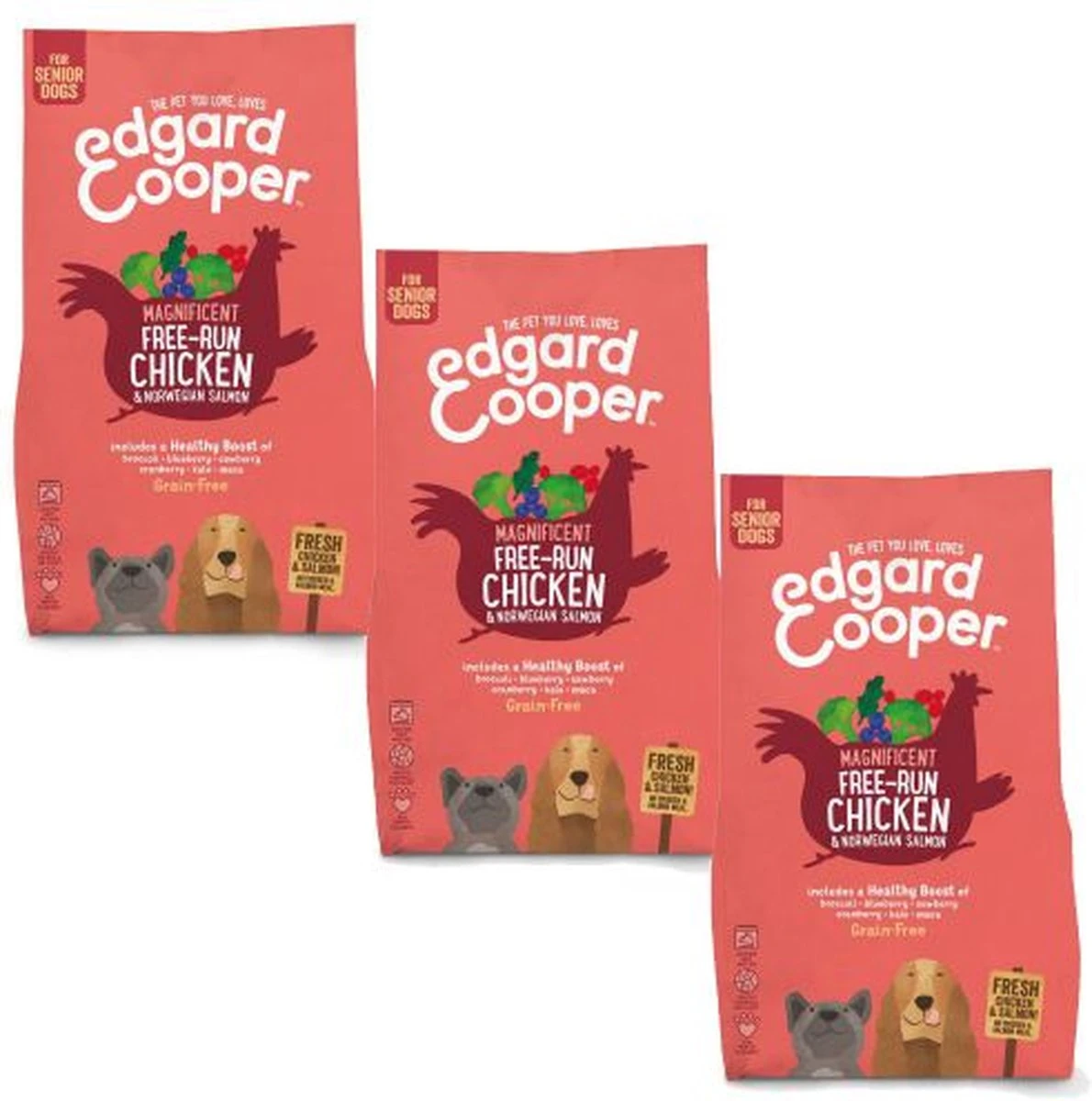 2,5 Kg Edgard & Cooper Senior Verse Scharrelkip / Noorse Zalm Graanvrij Hondenvoer 3 2,5 Kg Edgard & Cooper Senior Verse Scharrelkip / Noorse Zalm Graanvrij Hondenvoer