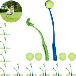 Relaxdays 20 X Ballenwerper Voor Honden – Werpstokken 50 Ballen – Ballengooier – Speelgoed