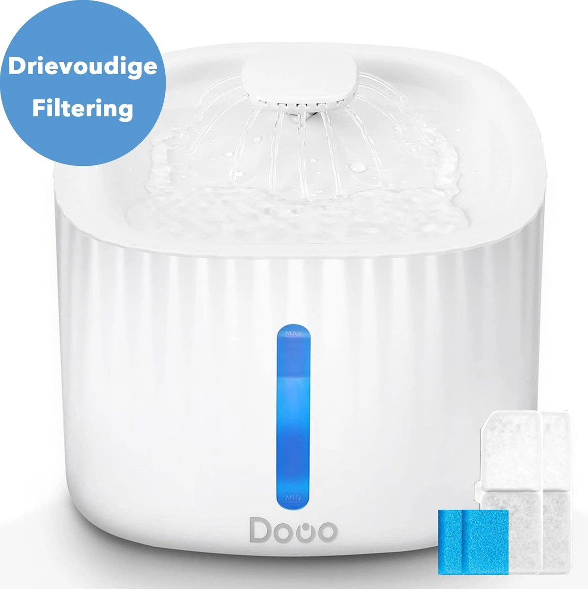 DOWO® – Drinkfontein Kat/Hond – Waterfontein Kat – Kattenfontein – Drinkfontein 3L – Wit – Dieren Drinkbakken – Geen LED Licht – Waterdispenser – Met Filter 3 DOWO® – Drinkfontein Kat/Hond – Waterfontein Kat – Kattenfontein – Drinkfontein 3L – Wit – Dieren Drinkbakken – Geen LED Licht – Waterdispenser – Met Filter