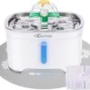 Qumax RVS Drinkfontein Voor Kat Met 3 Filters & Matje – Water Fontein – Waterdispenser – Waterautomaat – 2,5 L