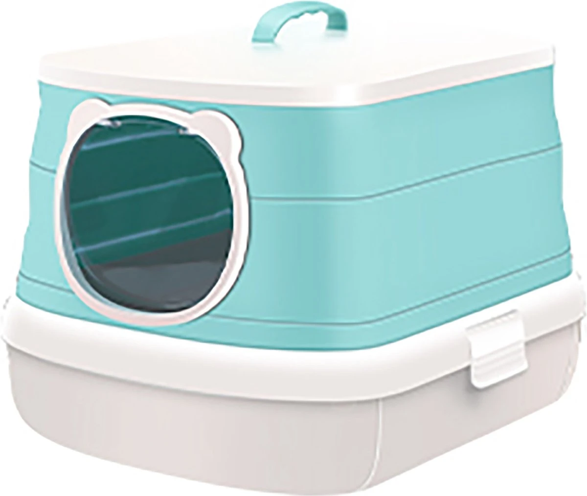 Opvouwbare Design Kattenbak Groen 3 Opvouwbare Design Kattenbak Groen
