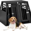 Relaxdays Autobench Hond – Aluminium – 2 Honden – Grote Hondenbench Auto – Schuine Zijden -Huisdierproducten 1200x1022