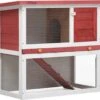 VidaXL Konijnenhok Voor Buiten Met 1 Deur Hout Rood -Huisdierproducten 1200x1027 2