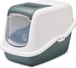 Savic Kattentoilet Nestor Nordic 56x39x38.5 Cm – Kattenbak – Groen&Wit