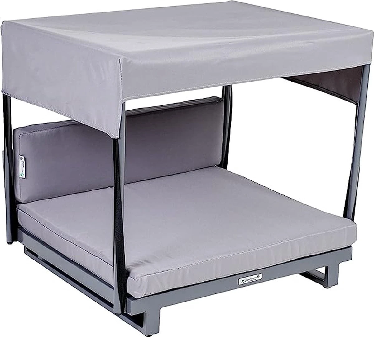 Greemotion Hondenbed Met Zonnedak – Honden Ligbed Wasbaar – Hondenstretcher Makkelijk Betreedbaar – Grijs/4.9KG