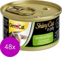 Gimcat Shinycat Adult 70 G – Kattenvoer – 48 X Kip&Papaja