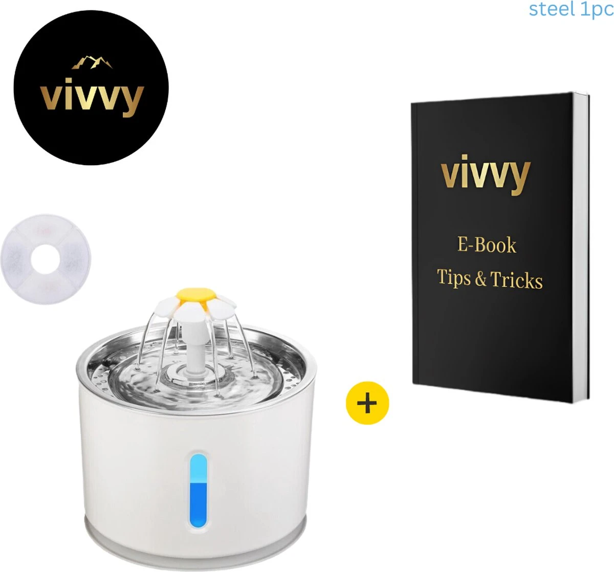 Drinkfontein Kat – Waterfontein Kat Met LED Verlichting – Drinkfontein Kat Keramiek – 100% Tevredenheidsgarantie – 2.4L 3 Drinkfontein Kat – Waterfontein Kat Met LED Verlichting – Drinkfontein Kat Keramiek – 100% Tevredenheidsgarantie – 2.4L