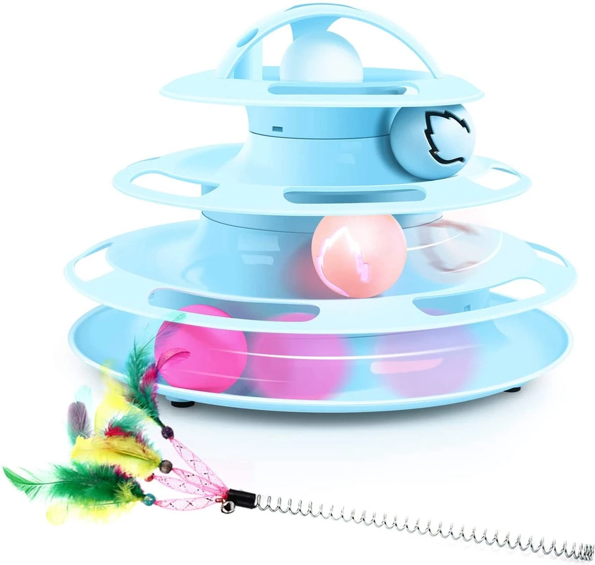 Pecute Kattenspeelgoed 4 Niveau En 4 Ballen Met Kattenkruid Ballen, Gloeiende Ballen, Verenkattenstok, Interactief Kattenspeelgoed Voor Indoor Katten Kitten Speelgoed (Blauw) 3 Pecute Kattenspeelgoed 4 Niveau En 4 Ballen Met Kattenkruid Ballen, Gloeiende Ballen, Verenkattenstok, Interactief Kattenspeelgoed Voor Indoor Katten Kitten Speelgoed (Blauw)