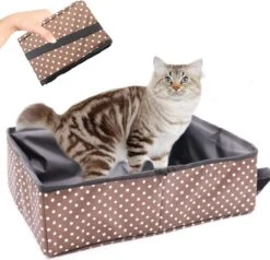 Opvouwbaar, Drawbaar, Kattentoilet, Opvouwbaar Kattentoilet Voor Irriteren, Waterdicht, Eenvoudig Te Reinigen, Kattenbak Voor Huisdieren, Outdoor, Irriteren, Camping, Thuisgebruik, Koffie