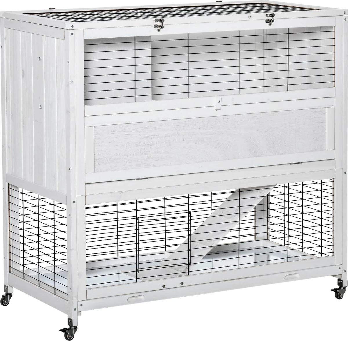 PawHut Kooi Voor Kleine Dieren Met Wielen D51-210 3 PawHut Kooi Voor Kleine Dieren Met Wielen D51-210