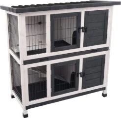 Flamingo – Konijnenhok Bambam – Zwart – 100 X 50 X 102 Cm