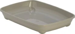 MODERNA Kattenbak – Plastic Kittenbakje – Kleur: Warmgrijs – Afmeting: 37x28x6 Cm