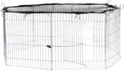Tectake Kooi Voor Vrije Uitloop Met Veiligheidsnet Ø 145cm Zwart – 402392