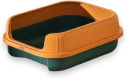 Kattenbak – Open – Modern – Hip Design – Oranje – Groen – Trendy – Incl. Schep – Design Kattenbak