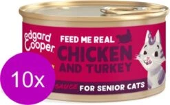 10x Edgard & Cooper Senior Chunks Kip & Kalkoen – Kattenvoer – 85g