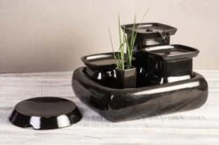 Miaustore Grote Keramische Drinkfontein – Drinkfonteinen – Zwart – Waterbak – Keramisch – 3.4L – Katten En Honden – Geen Filter Nodig