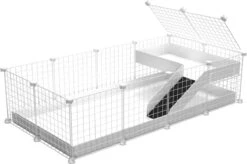 EnNELA Draadkubus Kooi Met Loft Voor Cavia 4 X 2 X 1 C&C Cage Wit