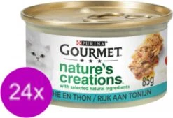 24x Gourmet Nature’s Creations – Tonijn In Blik – Kattenvoer – 85g