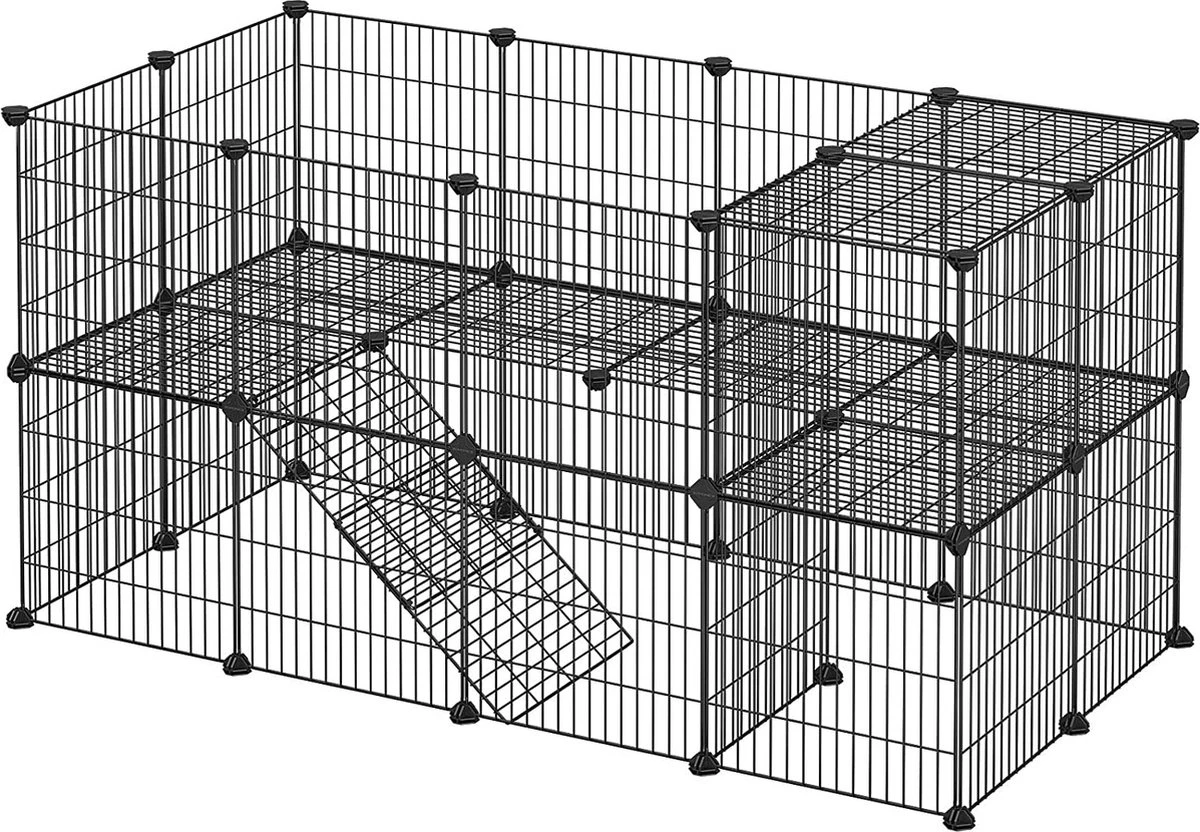 A.T. Shop Kooi, 36 Platen, 2 Niveaus, 143 X 71 X 73 Cm, Box Voor Kleine Dieren En Cavia’s, Incl. Rubberen Hamer, Voor Binnen, Verstelbaar, Individueel Te Monteren, Zwarte 3 A.T. Shop Kooi, 36 Platen, 2 Niveaus, 143 X 71 X 73 Cm, Box Voor Kleine Dieren En Cavia’s, Incl. Rubberen Hamer, Voor Binnen, Verstelbaar, Individueel Te Monteren, Zwarte