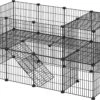 LIVINGSIGNS Kooi, 36 Borden, 2 Niveaus, 143 X 71 X 73 Cm, Doos Voor Kleine Dieren En Cavia’s Incl. Rubberen Hamer Voor Binnen, Individueel Te Monteren, Zwart