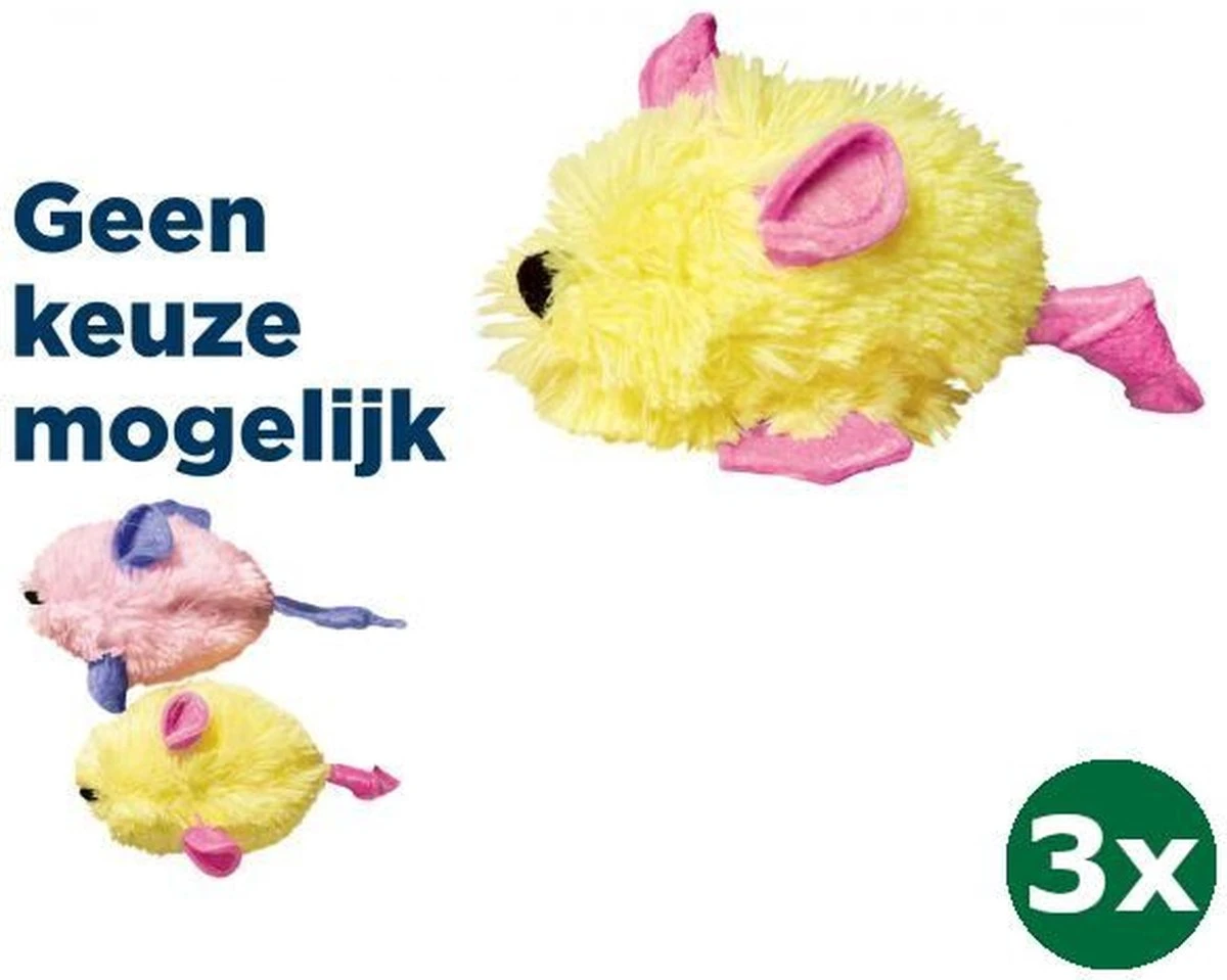 Kong Kat Kitten Muis 3x 5x3x10 Cm 3 Kong Kat Kitten Muis 3x 5x3x10 Cm