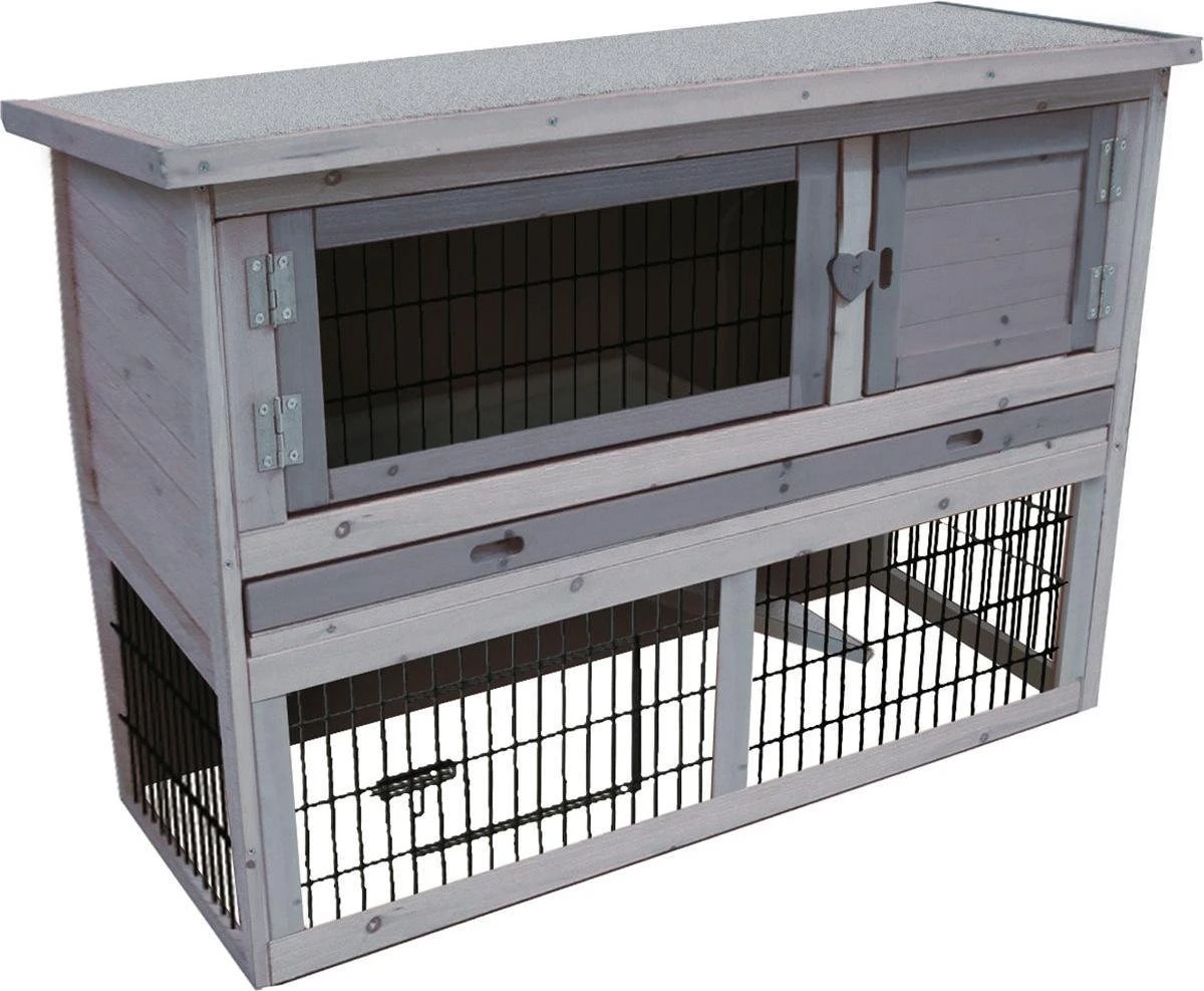 Flamingo – Konijnenhok Devi – Grijs – 111 X 45 X 78 Cm 3 Flamingo – Konijnenhok Devi – Grijs – 111 X 45 X 78 Cm