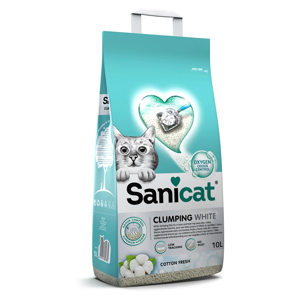 2x10l Sanicat Fris Katoen Klonterende Kattenbakvulling 3 2x10l Sanicat Fris Katoen Klonterende Kattenbakvulling