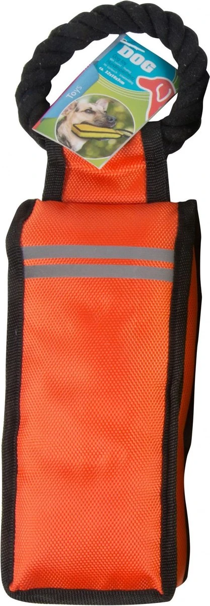 Tom Apporteerspeelgoed Hond 34 X 9 X 6 Cm Zwart/oranje 3 Tom Apporteerspeelgoed Hond 34 X 9 X 6 Cm Zwart/oranje