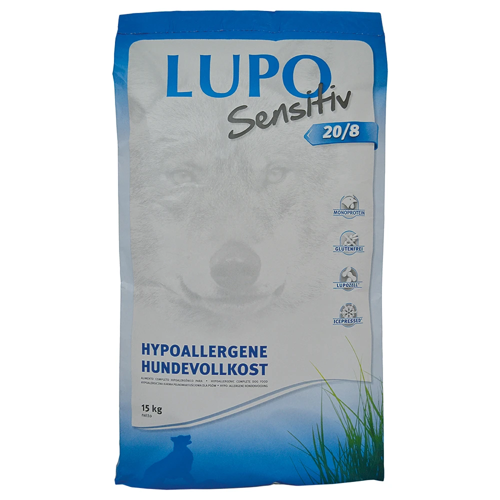 12 + 3 Kg ! 15 Kg Lupo Sensitiv Hondenvoer – 20/8 – 15kg