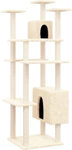 La Dolce Vita – Kattenmeubel Met Sisal Krabpalen 162 Cm Crèmekleurig