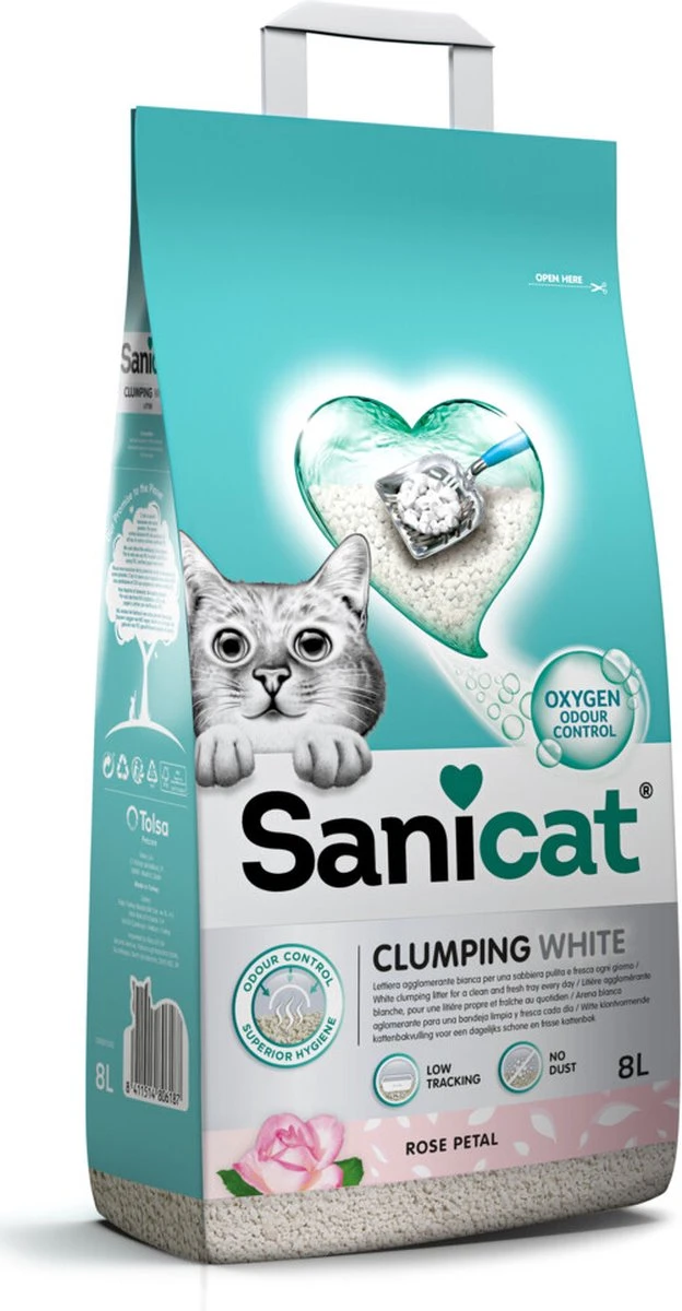Sanicat Clumping White Rose Petal 8 Liter 3 Sanicat Clumping White Rose Petal 8 Liter