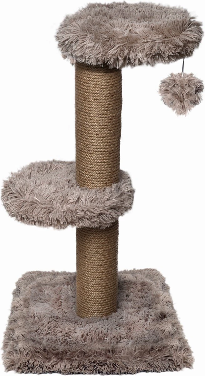 Topmast Krabpaal Fluffy Merida – Beige – 34 X 34 X 67 Cm – Made In EU – Krabpaal Voor Katten – Sterk Sisal Touw – Met Kattenballetje 3 Topmast Krabpaal Fluffy Merida – Beige – 34 X 34 X 67 Cm – Made In EU – Krabpaal Voor Katten – Sterk Sisal Touw – Met Kattenballetje