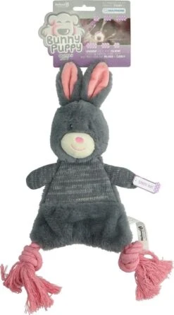 Bunny Puppy Crunchy Rope – Hondenknuffel – Kalmerend – Grijs – 20 X 24 X 6 Cm