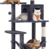 Acaza – Krabpaal – Krabpaal Voor Grote Katten – Kattenboom Met Hangmat – Kattenpaal – 143 Cm – Donkergrijs -Huisdierproducten 687x1200 2