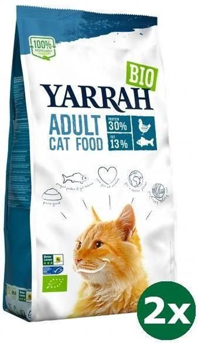 Yarrah Cat Biologische Brokken Vis (msc) Zonder Toegevoegde Suikers Kattenvoer 2x 2,4 Kg 3 Yarrah Cat Biologische Brokken Vis (msc) Zonder Toegevoegde Suikers Kattenvoer 2x 2,4 Kg