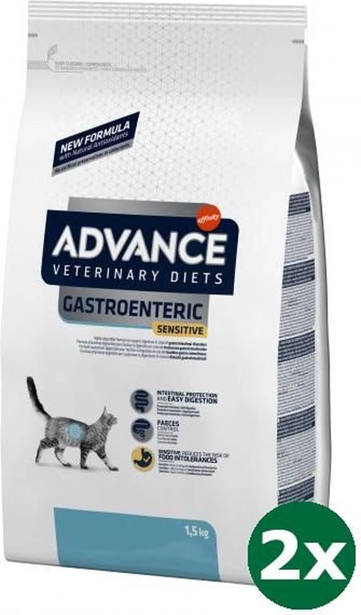 Advance Veterinary Diet Cat Gastro Sensitive Kattenvoer 2x 1,5 Kg 3 Advance Veterinary Diet Cat Gastro Sensitive Kattenvoer 2x 1,5 Kg