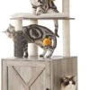 IN.HOMEXL All-In-One Kattenmeubel Meow – Krabpaal Met Kattenbak – Katten Huis – Kattentoiletmeubel – Grijs – 52x134x52cm -Huisdierproducten 718x1200