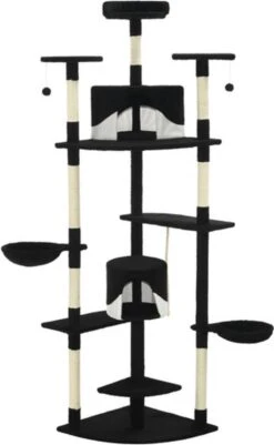 VidaXL Kattenkrabpaal Met Sisal Krabpalen 203 Cm Zwart En Wit