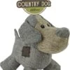Country Dog Oliver – Honden Speelgoed – Honden Speeltje Met Piepgeluid – Honden Knuffel Gemaakt Van Duurzame Materialen – Dubbel Gestikt – Extra Lagen – Voor Trek Spelletjes Of Apporteren – Grijs – 21x21cm -Huisdierproducten 809x1200