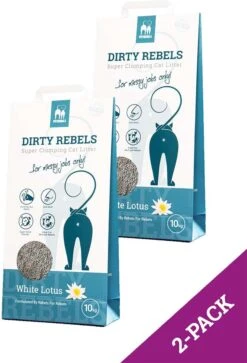 Dirty Rebels Kattenbakvulling WHITE LOTUS – 2-pack (2×10 L) – Extreem Snel Klontvormend