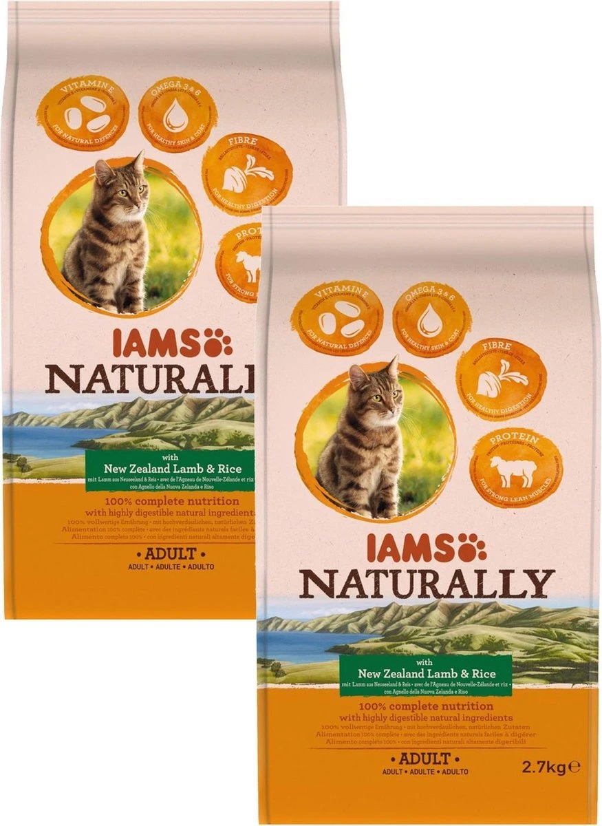 Iams Naturally Cat Adult Lam&Rijst – Kattenvoer – 2 X 2.7 Kg 3 Iams Naturally Cat Adult Lam&Rijst – Kattenvoer – 2 X 2.7 Kg