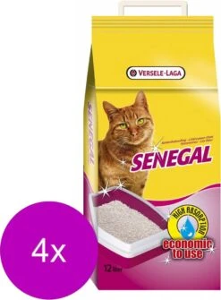 Versele-Laga Senegal Roomwitte Kleikorrels 12 L – Kattenbakvulling – 4 X 12 L