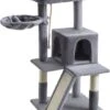 ACAZA Krabpaal, Kattenboom Met Krabbord En Huisjes Voor Meerdere Katten, Lichtgrijs -Huisdierproducten 925x1200